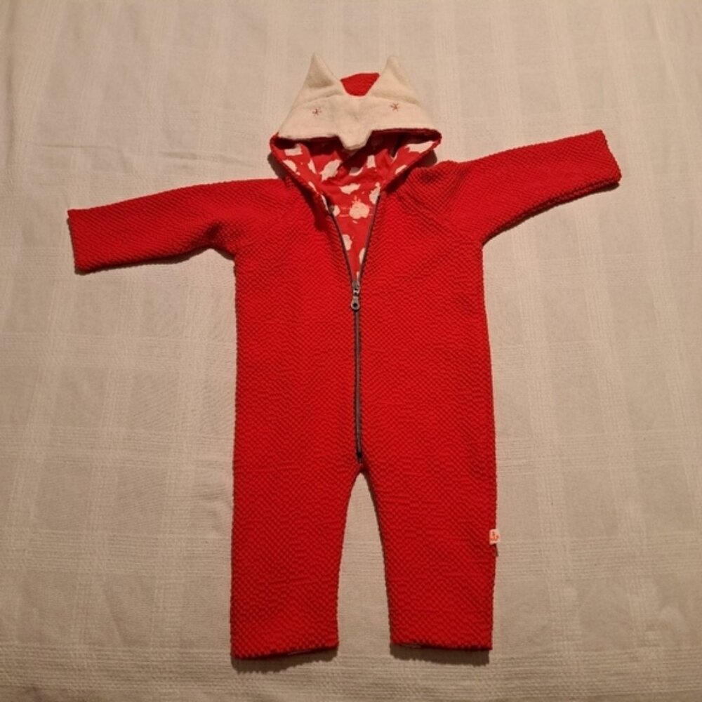 Noe & Zoe Berlin girls or boys 6-12 months fox romper, EUC